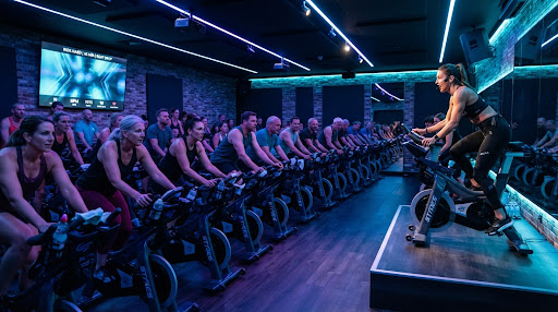 Indoor cycling class